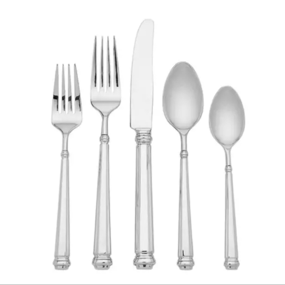 LENOX KATE SPADE ABINGTON SQUARE 5 PIECE PLACE SETTING SILVER NWT - Picture 3 of 9